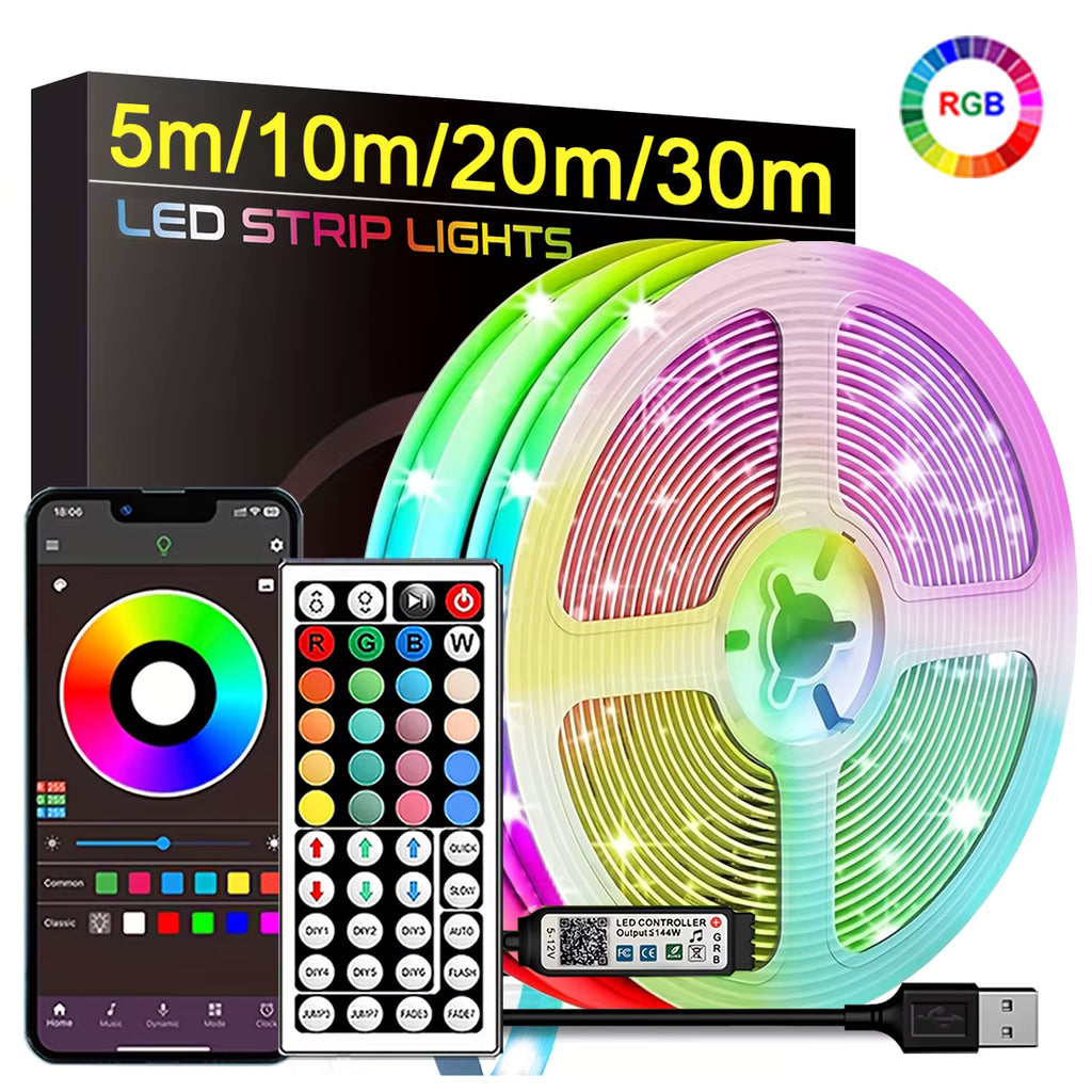 LED Strip Lights — 5M App Controlled RGB Lights with Remote