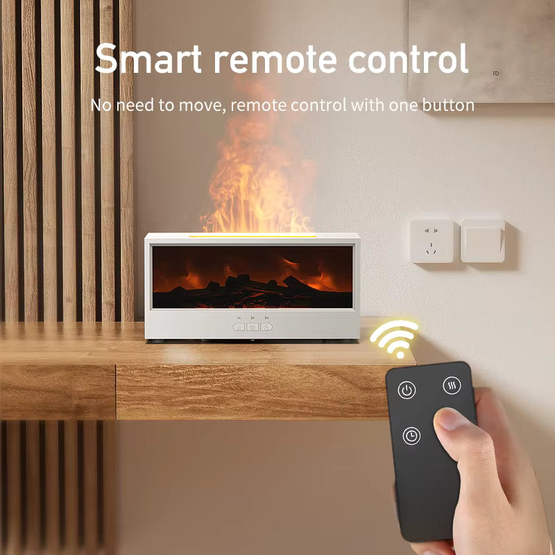 Fireplace Flame Diffuser — LED Flame Effect Aromatherapy Humidifier