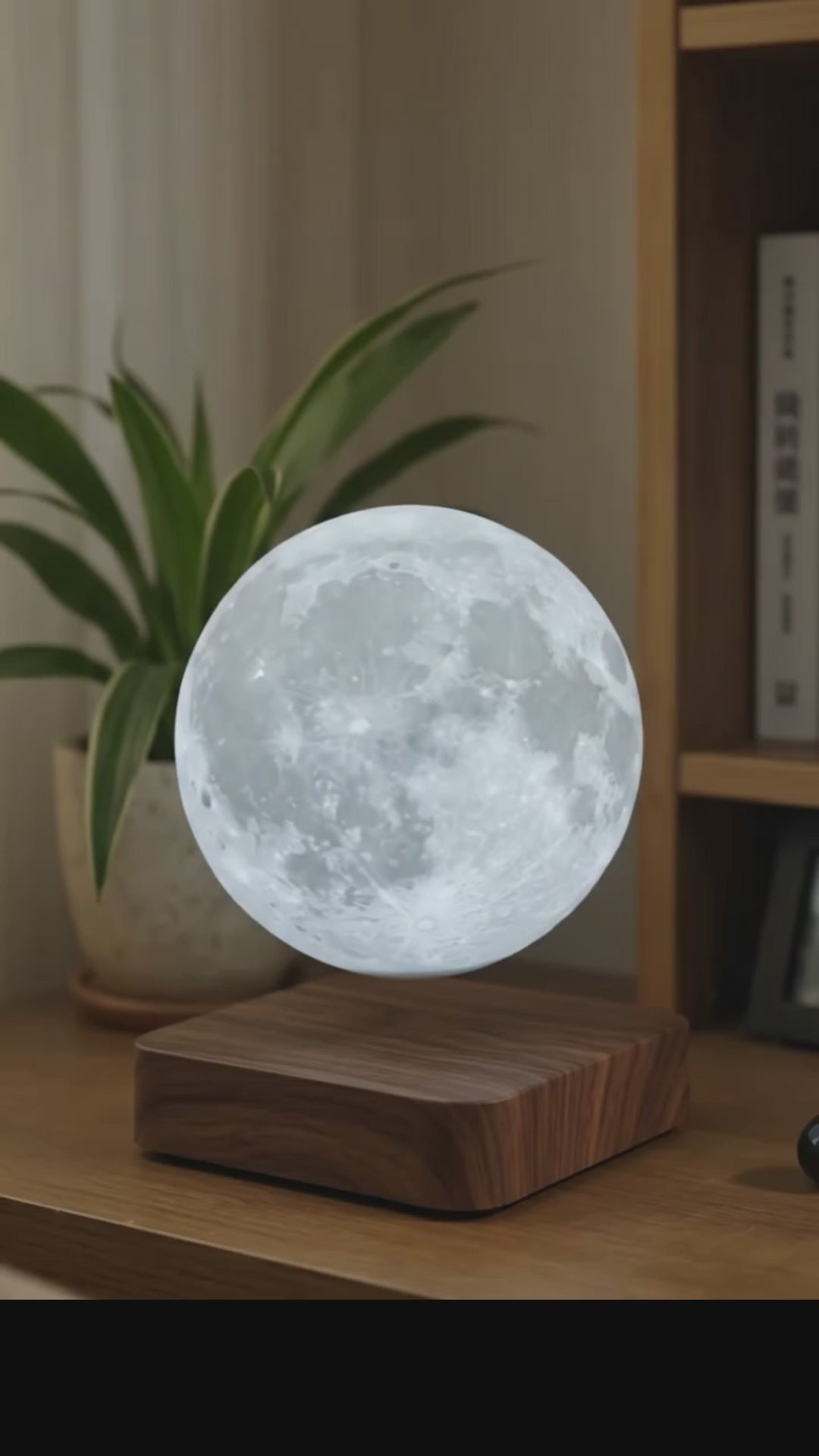 Levitating Moon Lamp — Magnetic Floating Night Light with Wooden Base