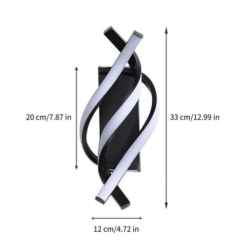 Curved Spiral Design LED Wall Lamp - Modern Home Decor Lighting Fixture